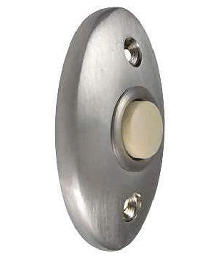 2 3/8 Inch Solid Brass Door Bell Button (Brushed Chrome Finish)