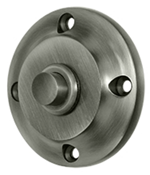 2 1/3 Inch Contemporary Push Button Door Bell (Antique Nickel Finish)