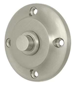 2 1/3 Inch Contemporary Push Button Door Bell (Brushed Nickel Finish)