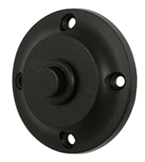 2 1/3 Inch Contemporary Push Button Door Bell (Flat Black Finish)