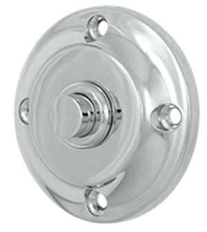 2 1/3 Inch Contemporary Push Button Door Bell (Polished Chrome Finish)
