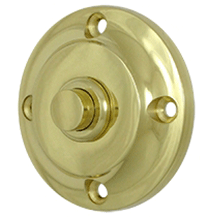 2 1/3 Inch Contemporary Push Button Door Bell (Polished Brass Finish)