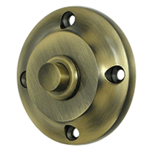 2 1/3 Inch Contemporary Push Button Door Bell (Antique Brass Finish)