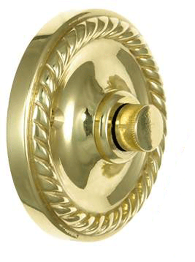 2 1/3 Inch Diameter Solid Brass Doorbell Button Polished Brass Finish
