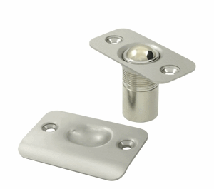 2 1/8 Inch Deltana Solid Brass Round Corners Ball Catch (Brushed Nickel Finish)