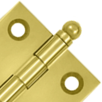 DELTANA 1 1/2 Inch x 1 1/2 Inch Solid Brass Cabinet Hinges (Polished Brass Finish)