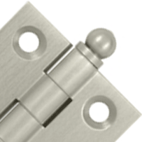 1 1/2 Inch x 1 1/2 Inch Solid Brass Cabinet Hinges (Brushed Nickel Finish)