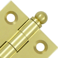 1 1/2 Inch x 1 1/2 Inch Solid Brass Cabinet Hinges (Polished Brass)