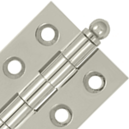 DELTANA 2 Inch x 1 1/2 Inch Solid Brass Cabinet Hinges Polished Nickel Finish