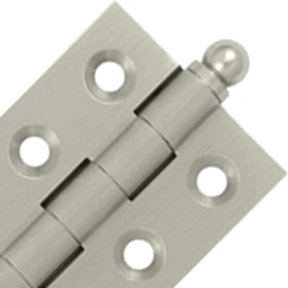 DELTANA 2 Inch x 1 1/2 Inch Solid Brass Cabinet Hinges (Brushed Nickel Finish)