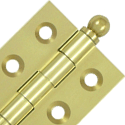 DELTANA 2 Inch x 1 1/2 Inch Solid Brass Cabinet Hinges (Polished Brass Finish)