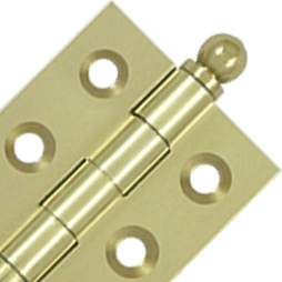 2 Inch x 1 1/2 Inch Solid Brass Cabinet Hinges (Unlacquered Brass Finish)
