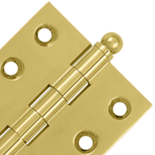 2 Inch x 2 Inch Solid Brass Cabinet Hinges (Polished Brass Finish) DELTANA