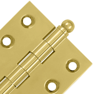 2 Inch x 2 Inch Solid Brass Cabinet Hinges (Polished Brass Finish)