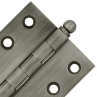 2 Inch x 2 Inch Solid Brass Cabinet Hinges (Antique Nickel Finish) DELTANA