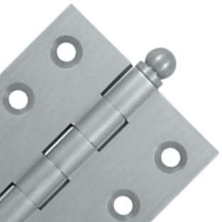 2 Inch x 2 Inch Solid Brass Cabinet Hinges (Brushed Chrome Finish) DELTANA