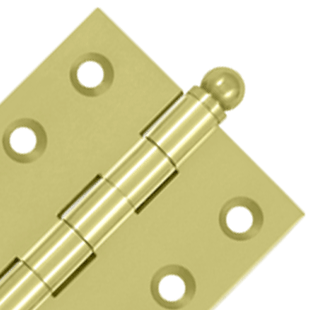 DELTANA 2 Inch x 2 Inch Solid Brass Cabinet Hinges (Polished Brass Finish)