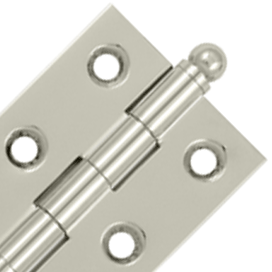 2 1/2 Inch x 1 11/16 Inch Solid Brass Cabinet Hinges (Polished Nickel Finish)