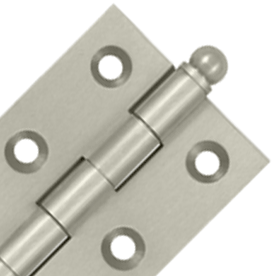2 1/2 Inch x 1 11/16 Inch Solid Brass Cabinet Hinges (Brushed Nickel Finish)