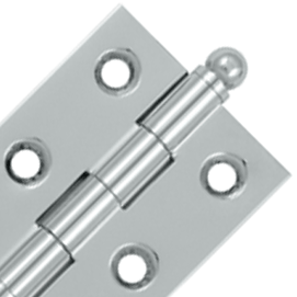 2 1/2 Inch x 1 11/16 Inch Solid Brass Cabinet Hinges (Polished Chrome Finish)
