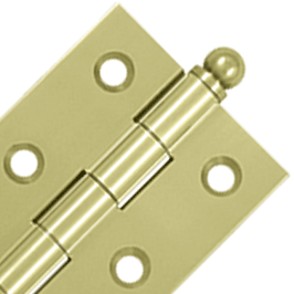 2 1/2 Inch x 1 11/16 Inch Solid Brass Cabinet Hinges (Unlacquered Brass Finish) DELTANA