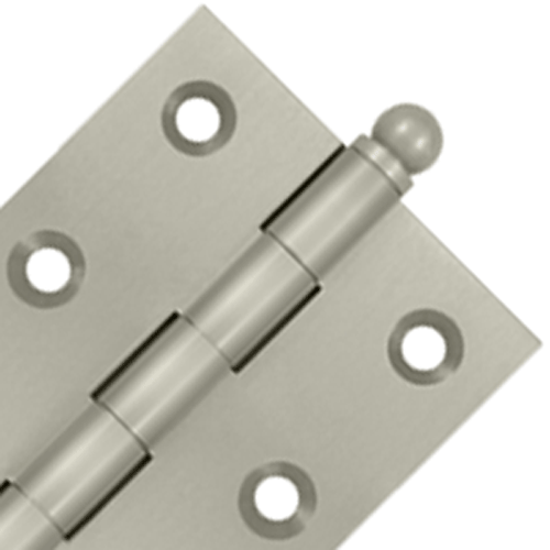 2 1/2 Inch x 2 Inch Solid Brass Cabinet Hinges (Brushed Nickel Finish) DELTANA