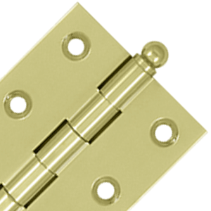 2 1/2 Inch x 2 Inch Solid Brass Cabinet Hinges (Unlacquered Brass Finish)