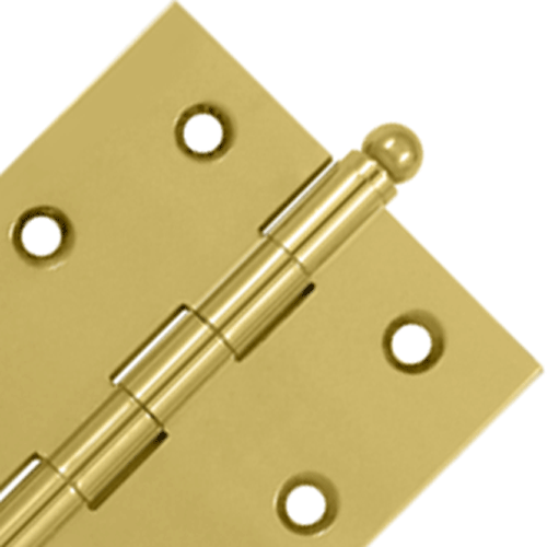 DELTANA 2 1/2 Inch x 2 1/2 Inch Solid Brass Cabinet Hinges (Polished Brass Finish)