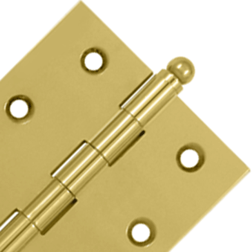 2 1/2 Inch x 2 1/2 Inch Solid Brass Cabinet Hinges (Polished Brass Finish)