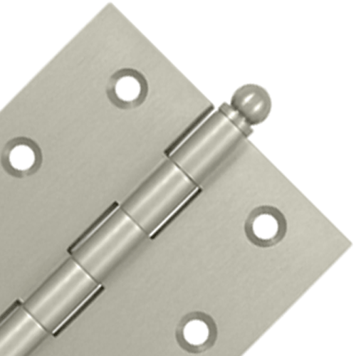 DELTANA 2 1/2 Inch x 2 1/2 Inch Solid Brass Cabinet Hinges (Brushed Nickel Finish)