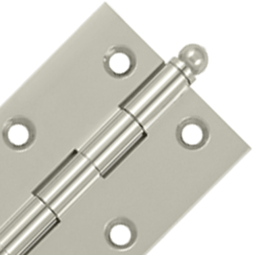 3 Inch x 2 Inch Solid Brass Cabinet Hinges (Polished Nickel Finish)