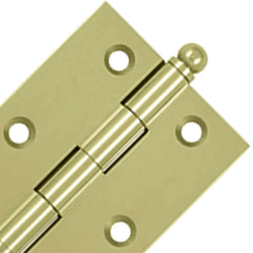 DELTANA 3 Inch x 2 Inch Solid Brass Cabinet Hinges (Unlacquered Brass Finish)