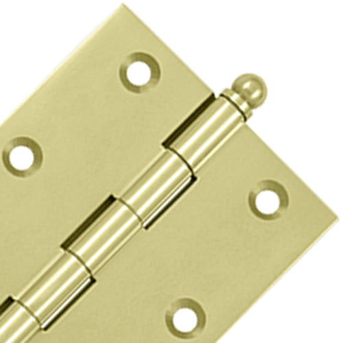 DELTANA 3 Inch x 2 1/2 Inch Solid Brass Cabinet Hinges (Unlacquered Brass)