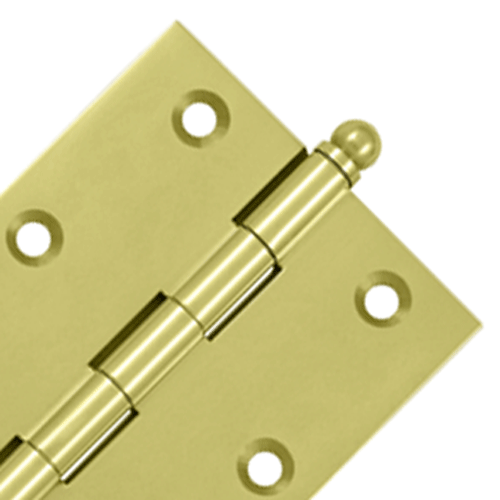 3 Inch x 2 1/2 Inch Solid Brass Cabinet Hinges (Polished Brass Finish)