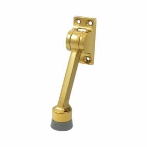 DELTANA 4 Inch Solid Brass Kickdown Door Holder (Polished Brass Finish)