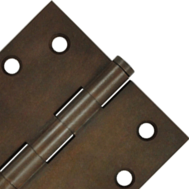 DELTANA 4 X 4 Inch Solid Brass Hinge Interchangeable Finials (Square Corner, Bronze Rust Finish)