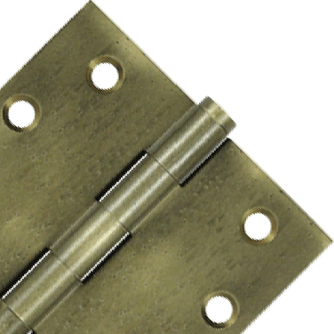 4 Inch X 4 Inch Solid Brass Hinge Interchangeable Finials (Square Corner, Bronze Medium Finish)