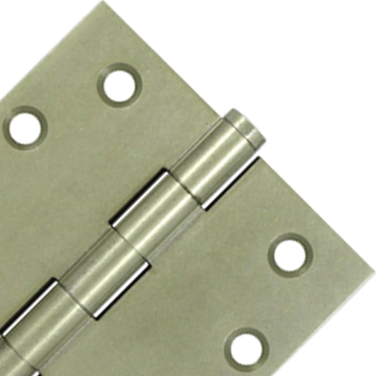 4 Inch X 4 Inch Solid Brass Hinge Interchangeable Finials (Square Corner, White Bronze Light Finish) DELTANA