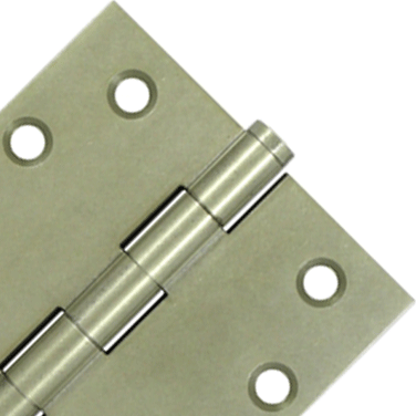 4 Inch X 4 Inch Solid Brass Hinge Interchangeable Finials (Square Corner, White Bronze Light Finish)