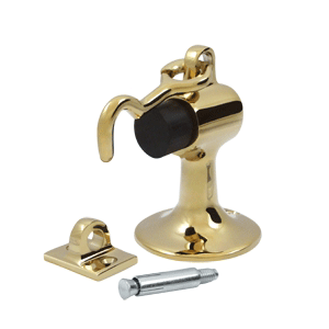 DELTANA Heavy Duty Cement Floor Mounted Bumper Door Stop (Polished Brass Finish)