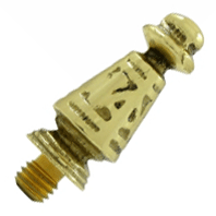 DELTANA 1 7/16 Inch Solid Brass Ornate Hinge Finial (Polished Brass Finish)