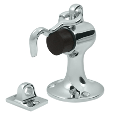 Heavy Duty Floor Mounted Bumper Door Stop (Polished Chrome Finish)