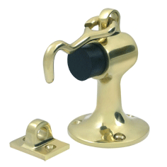 DELTANA Heavy Duty Floor Mounted Bumper Door Stop (Polished Brass Finish)