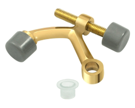 2 3/8 Inch Solid Brass Hinge Pin Door Stop (Polished Brass Finish)