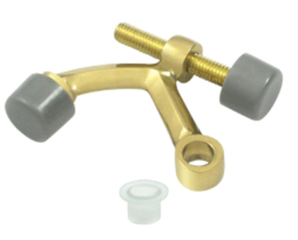2 3/8 Inch Solid Brass Hinge Pin Door Stop (Polished Brass Finish)