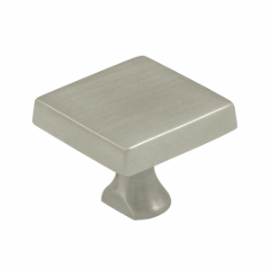 DELTANA 1 Inch Deltana Solid Brass Square Knob (Brushed Nickel Finish)