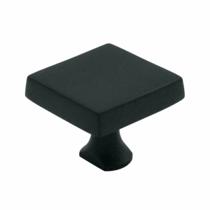 DELTANA 1 Inch Deltana Solid Brass Square Knob (Matte Black Finish)