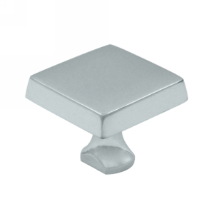 DELTANA 1 Inch Deltana Solid Brass Square Knob (Polished Chrome Finish)