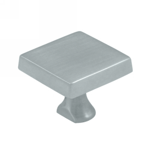 DELTANA 1 Inch Deltana Solid Brass Square Knob (Brushed Chrome Finish)