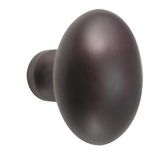 1 1/4 Inch Traditional Solid Brass Egg Knob (Oil Rubbed Bronze Finish)